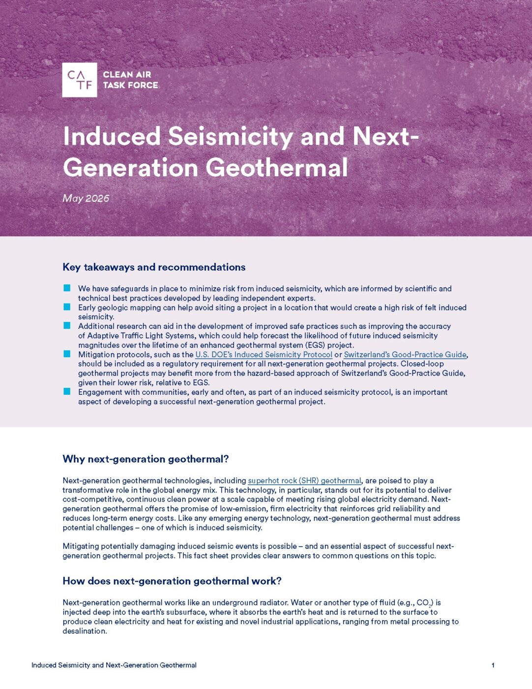 Induced Seismicity Fact Sheet